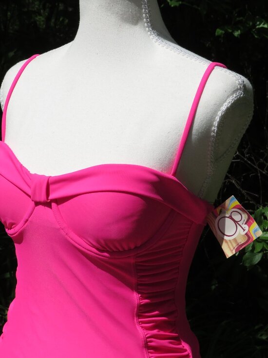 OP Other - OP Pink Ruffle Tankini Top S – Sweetheart Ruched Swim Top NWT Y2K Beachcore